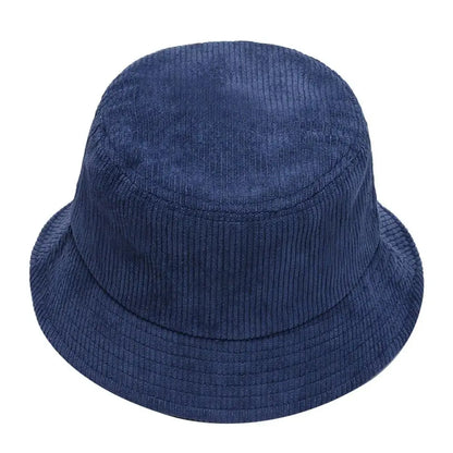 High Quality Corduroy Bucket Hat Casual Solid Color Foldable Fisherman