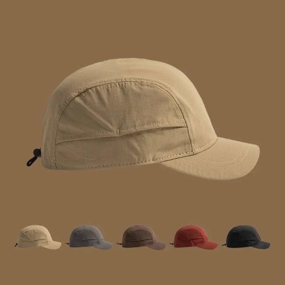 Apparel Accessories Solid Color Short Brim Baseball Cap Nylon Japanese Style