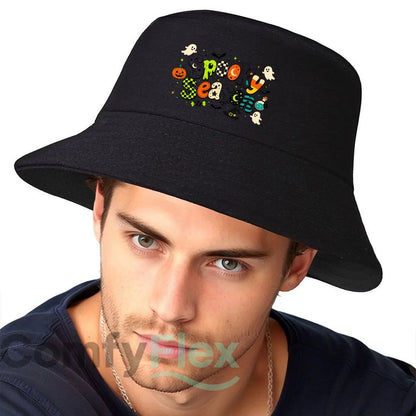 Cute Spooky Season Ghost Pumpkin Par Fisherman Hat Winter Cap Bucket Hat