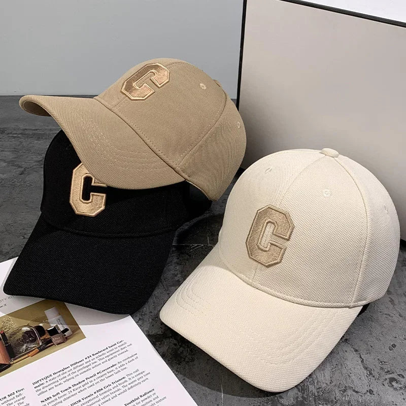 Simple Letter C Embroidered Baseball Caps