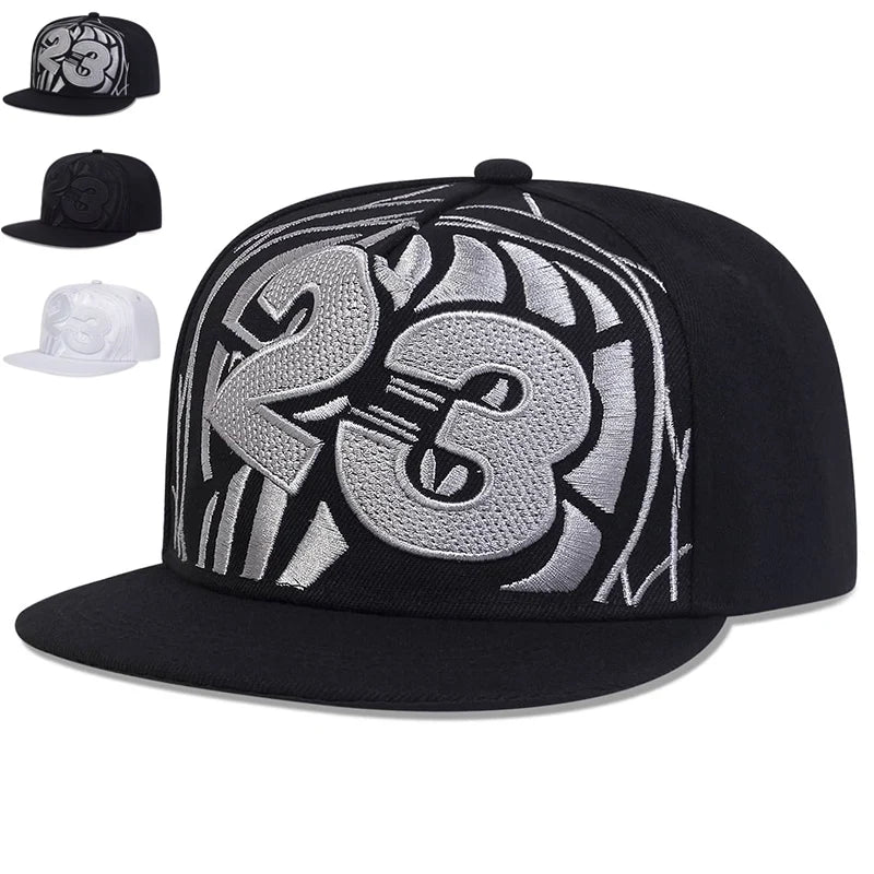 Unisex 23 Basketball Embroidery Hip-hop Hats Spring Autumn Adjustable Casual Snapback Caps
