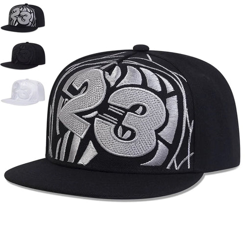 Unisex 23 Basketball Embroidery Hip-hop Hats Spring Autumn Adjustable Casual Snapback Caps