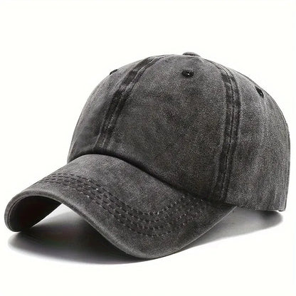 Baseball Cap Adjustable Solid Color Casual Hat Stretchy Fabric