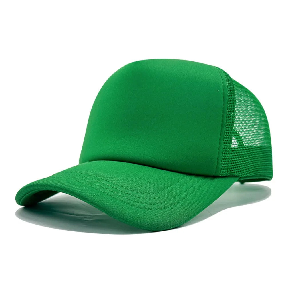 Casual Adjustable Baseball Cap Breathable Solid Color Snapback Hats Mesh Trucker Cap