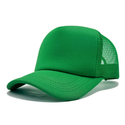 Casual Adjustable Baseball Cap Breathable Solid Color Snapback Hats Mesh Trucker Cap