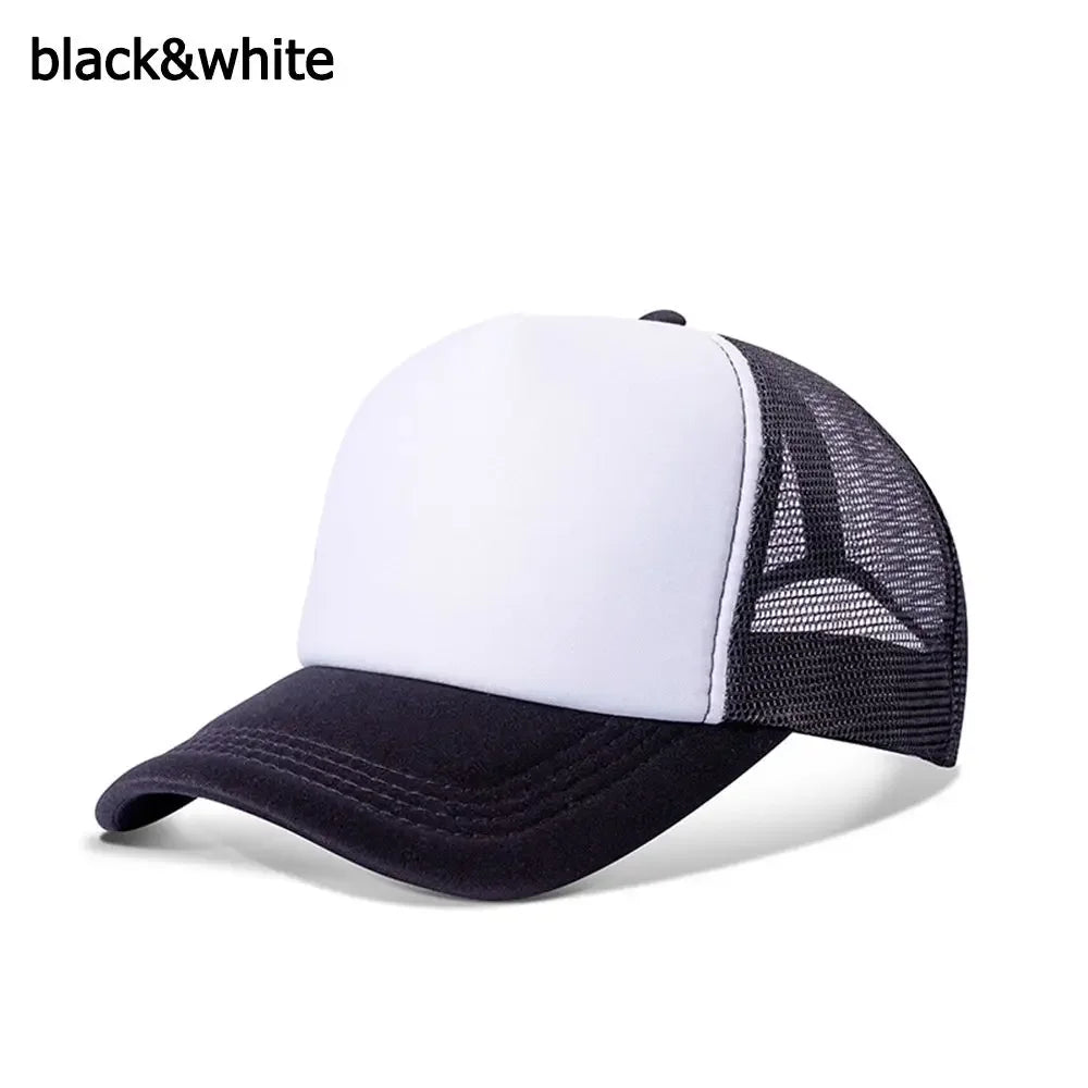 Unisex Plain Baseball Cap Fashion Adjustable Trucker Baseball Cap Men Women