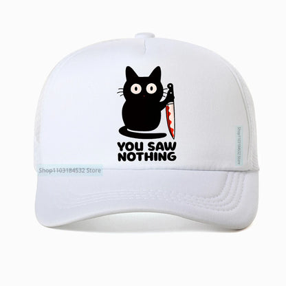 You Saw Nothing Black Cat Baseball Cap