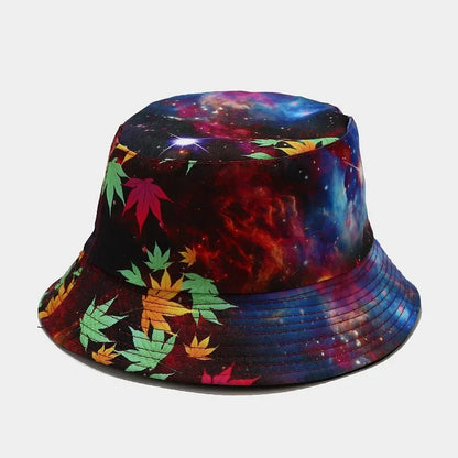 Cotton Flowers Graffiti Print Bucket Hat Fisherman Hat Travel Sun Cap Hats For Men And Women