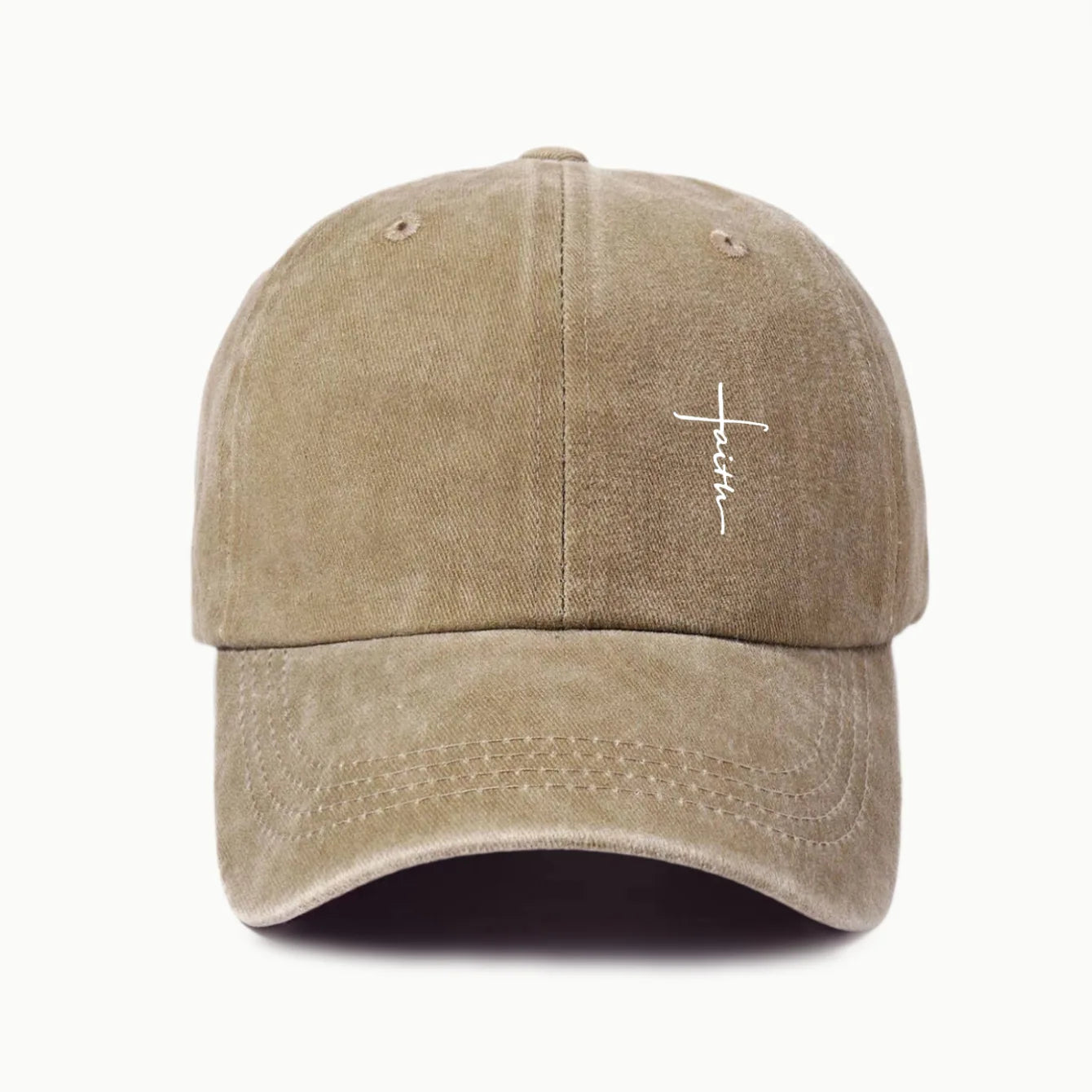 Retro Washed Water-Resistant Universal Cross-Print Baseball Cap