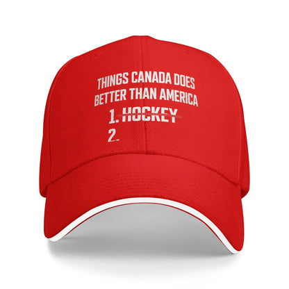 Summer Casual Baseball Cap Canada Does Hockey Better Funny Running Hippie Hip Hop Hats