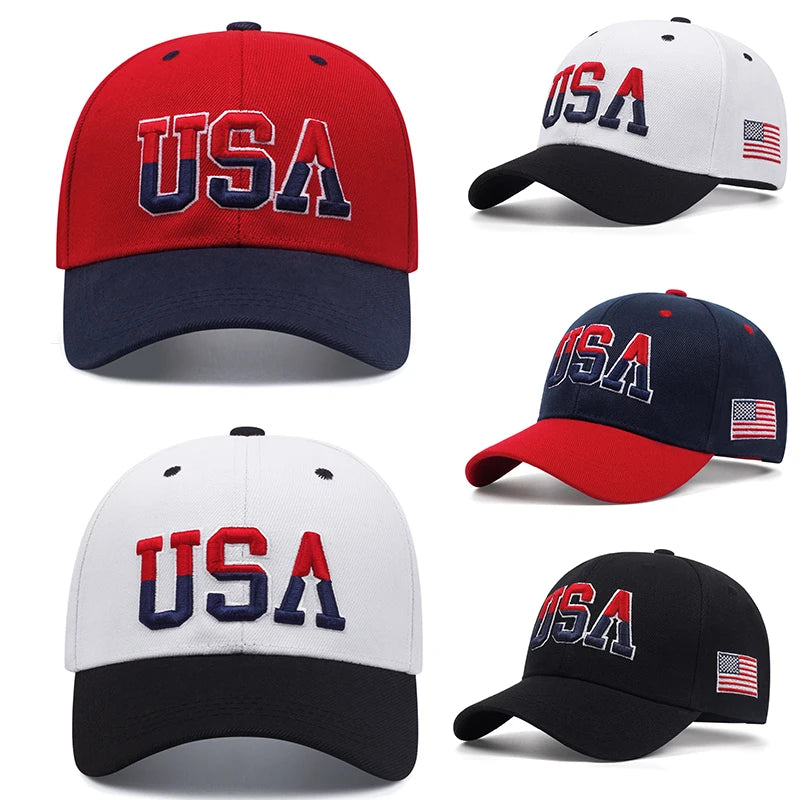 2025 New USA Side American Flag Men's Street Hip Hop Hat Baseball Hat