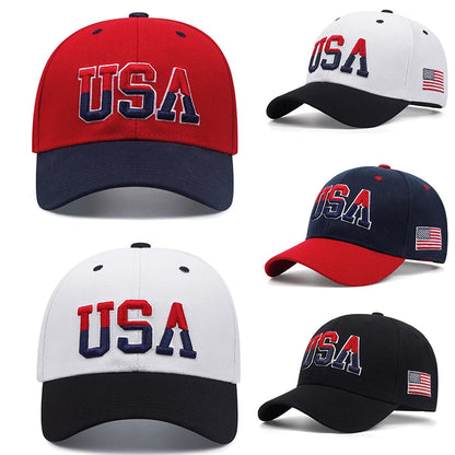 2025 New USA Side American Flag Men's Street Hip Hop Hat Baseball Hat