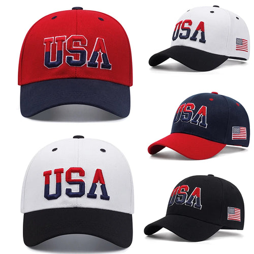 2025 New USA Side American Flag Men's Street Hip Hop Hat Baseball Hat