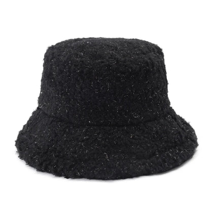 Autumn Winter Warm Hat Men Women Thick Plush Bucket Hat