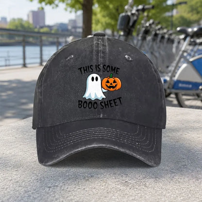 Unisex Halloween Ghost Pumpkin Washed Baseball Cap