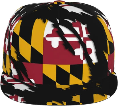 Maryland Flag Snapback Caps Sun Protection Hat Outdoor Trucker Hat