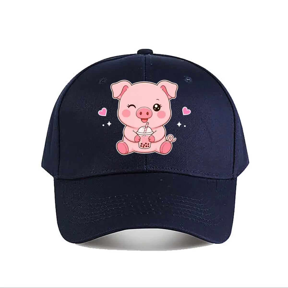 Pink Pig Bubble Tea Baseball Cap
