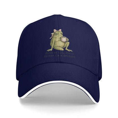 First of All Jesus Thinks I'm A Delight Frog Meme Baseball Caps