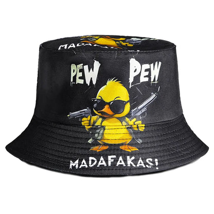 Rock Street Style Duck Chicken Letter Beer Bucket Hat