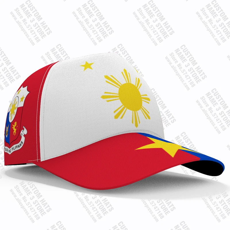 Philippines Baseball Caps Free Custom Name Team Logo Ph Hats Phl Country Travel Pilipinas Nation Filipino Flag