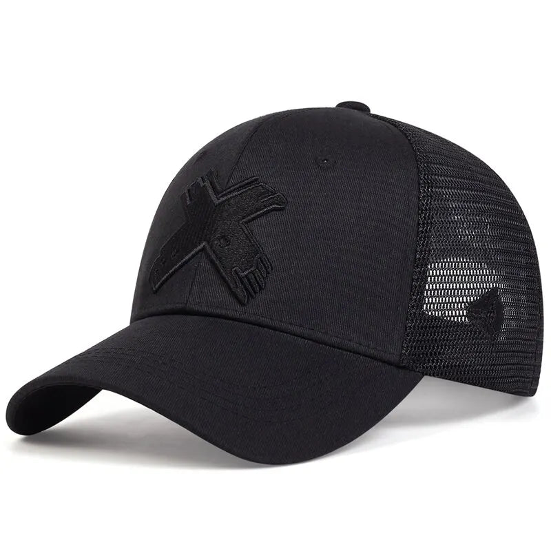 Unisex X Letter Embroidery Baseball Net Caps Spring And Summer