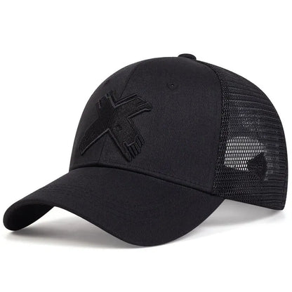 Unisex X Letter Embroidery Baseball Net Caps Spring And Summer