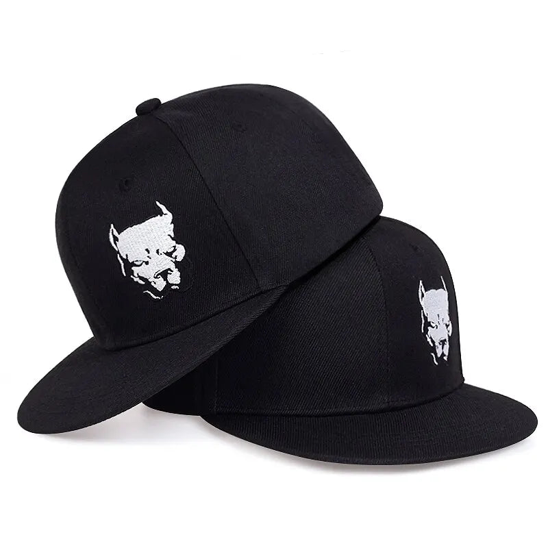 Unisex Dog Head Embroidery Embroidery Hip-hop Hats Adjustable Snapback Caps