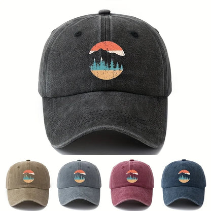 Mountain Sunset Printed Baseball Hat