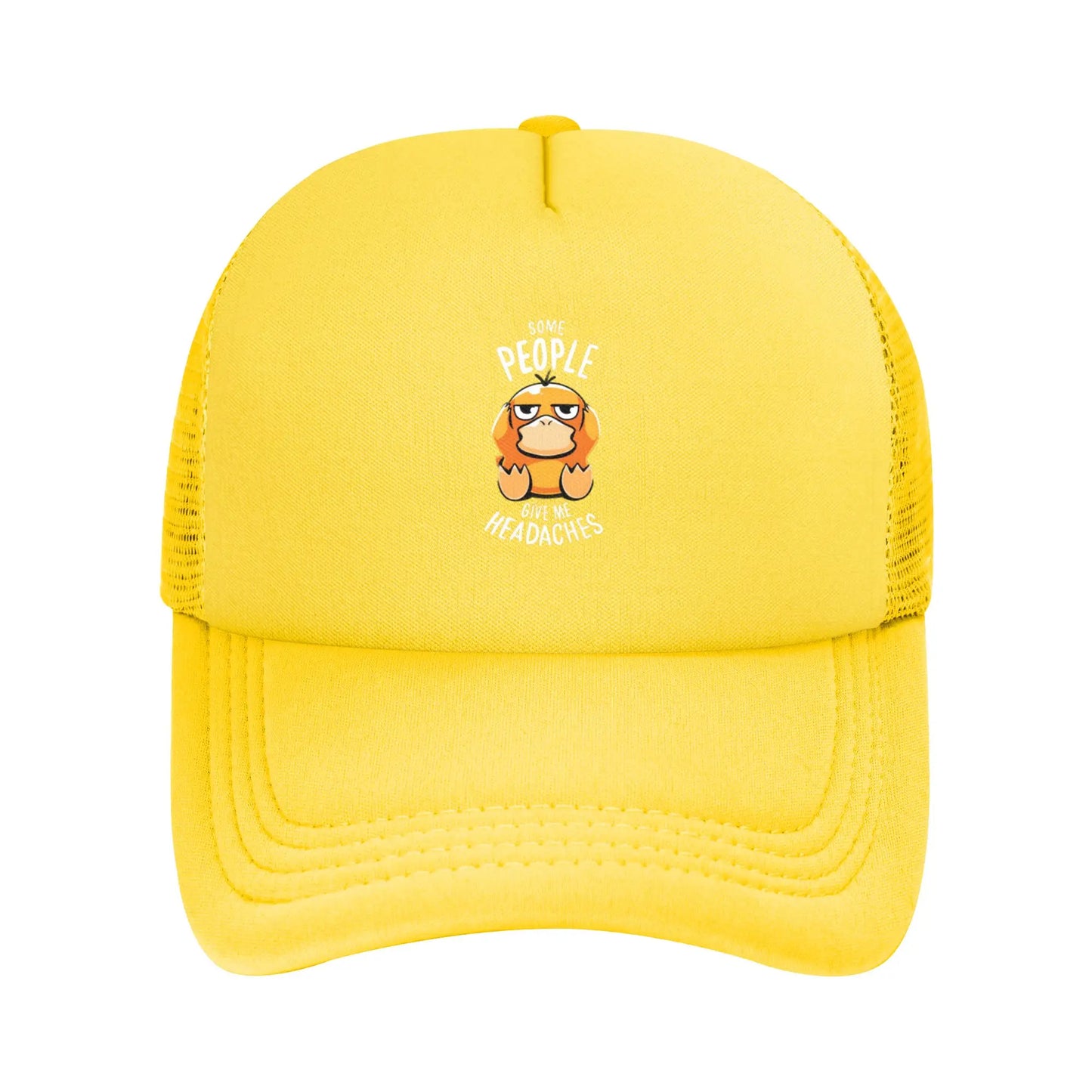 Pokemoned Yellow Duck Psyduck Trucker Caps Mesh Baseball Cap