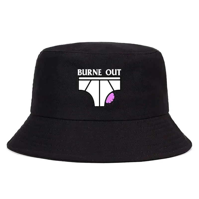 Adult Burne Out Summer Bob Fisherman Cap Woman Man Bucket Hats