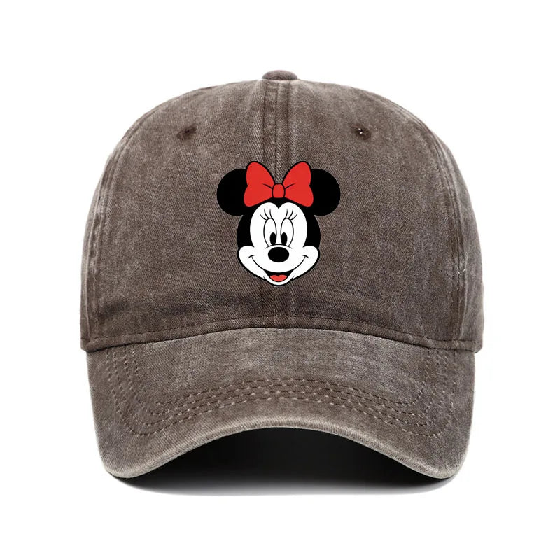 Unisex Vintage Washed Mickey Minnie Print Baseball Cap For Men Women