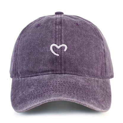 Women's Heart-Shaped Embroidered Baseball Cap