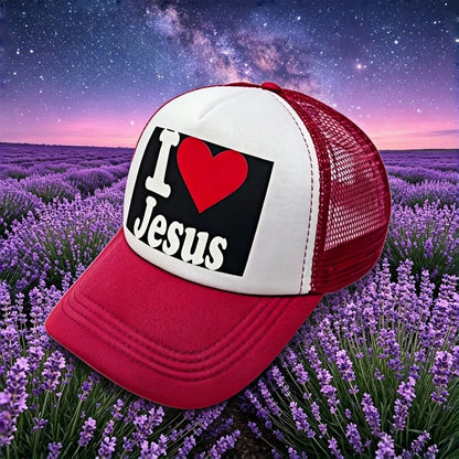 Christian "I ❤️ Jesus" Casual Cap Adjustable Mesh Baseball Cap