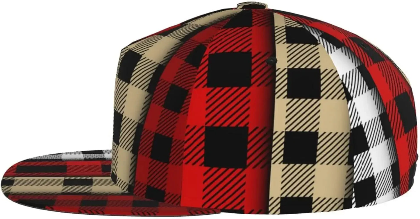 Plaid Adult Men's Snapback Cap Hat Tennis Cap Running Cap Hip Hop