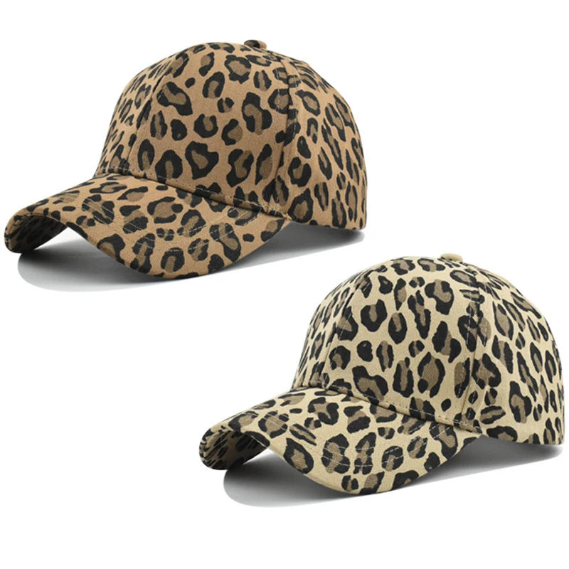 Baseball Cap Leopard Print Snapback Hat Cotton Adjustable Hip Hop Hat