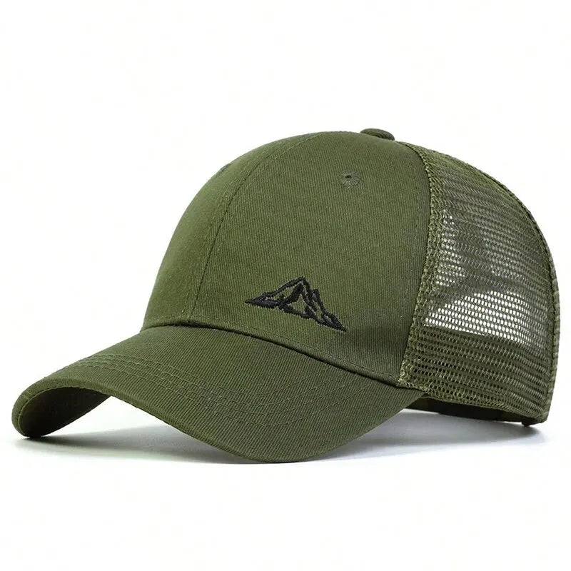 Unisex Mountain Range Embroidery Baseball Net Caps