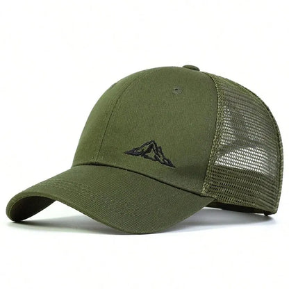 Unisex Mountain Range Embroidery Baseball Net Caps Spring Summer