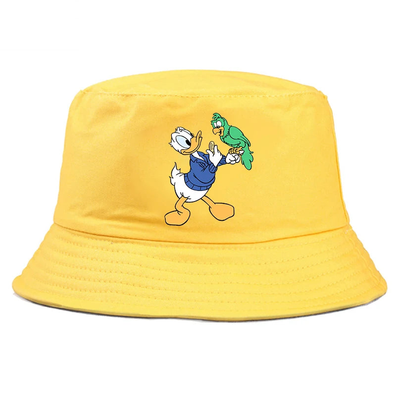 Donald Duck Bucket Hat Daily Hip Hop Amusing Cartoon Vintage Stylish Fisherman Cap