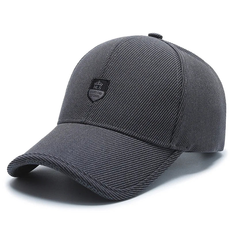 Men Fashion Black Baseball Cap For Winter Women Sport Cotton Warm Hats