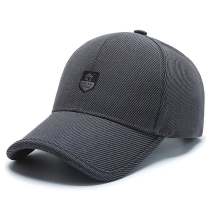 Men Fashion Black Baseball Cap For Winter Women Sport Cotton Warm Hats