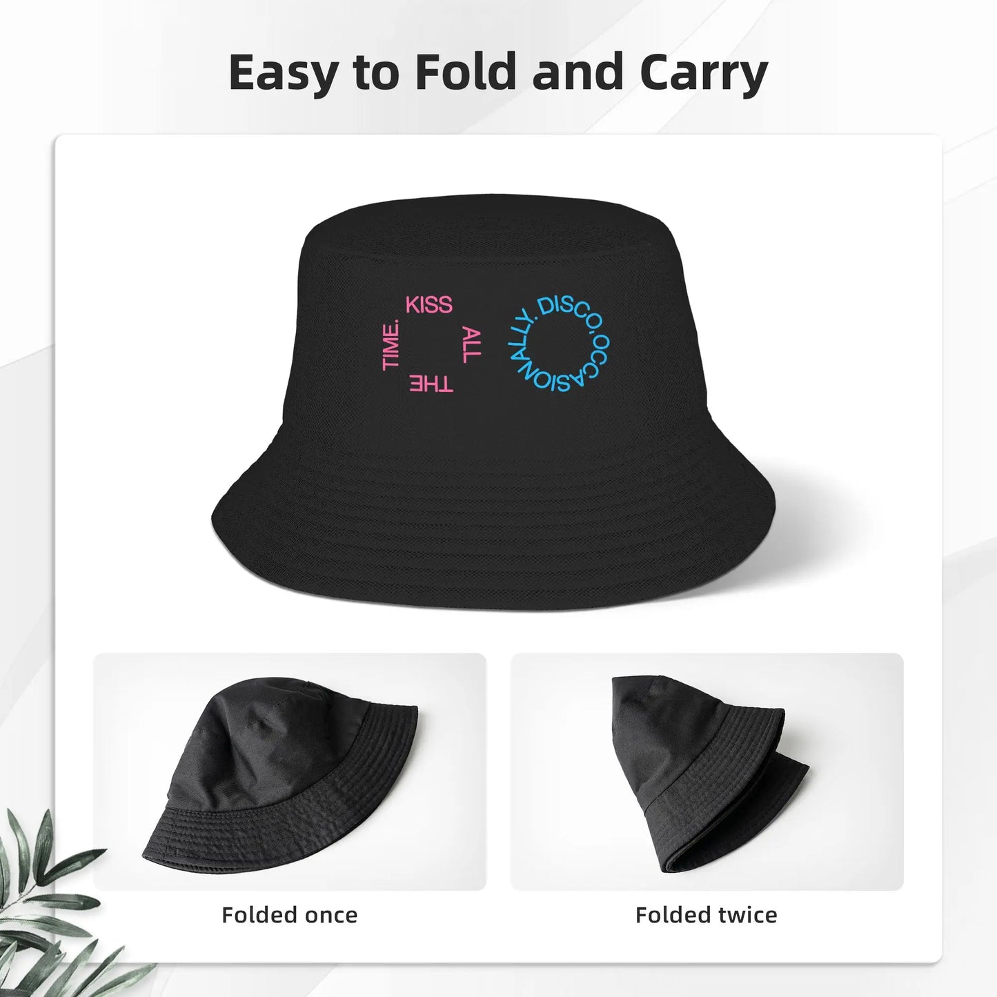 Kiss All The Time  Bucket Hat For Men Women