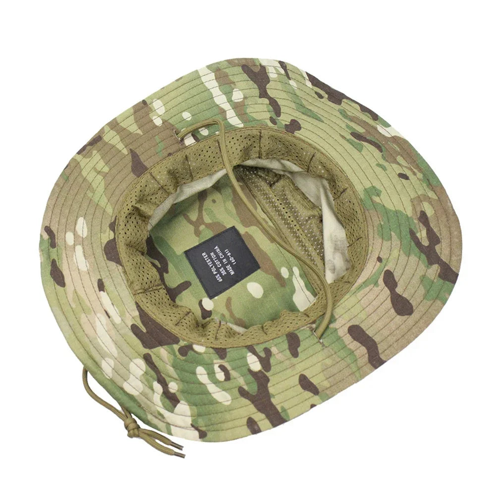 New Tactical Camouflage Bucket Hat Wide Brim Hat Men