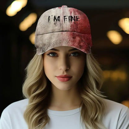Trendy 3D Printed Halloween Hat Tie-Dye Horror Baseball Hat