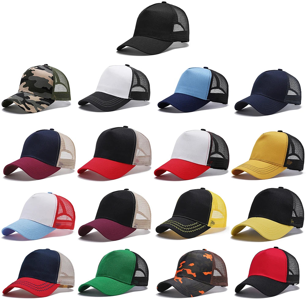 Summer Color-Block Breathable Mesh Baseball Cap