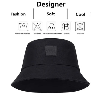 Unisex New York Leather Label Personality Bucket Hats Fishermen Caps