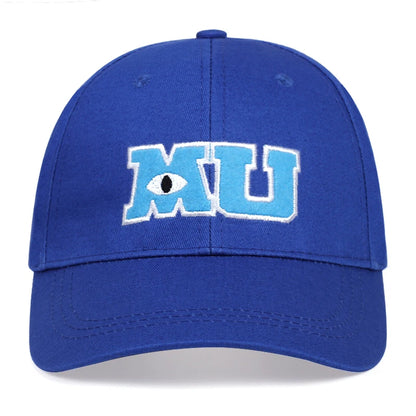 Fashion Men Baseball Cap Monsters University MU Letters Blue Hat