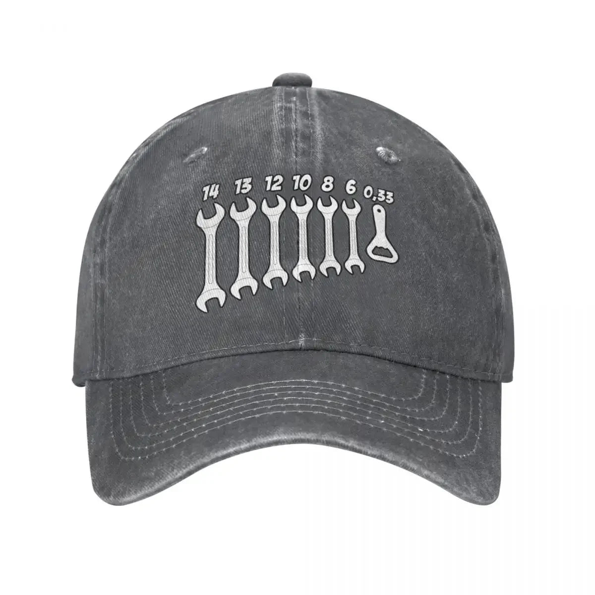 Casual Washed Screw Wrench Opener Mechanic Baseball Cap