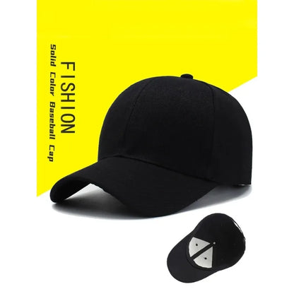 Unisex Solid Black Baseball Cap