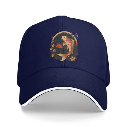 Japanese Koi Fish Sakura Baseball Cap