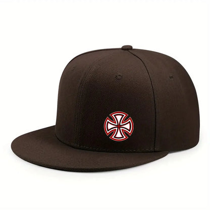Printed Snowflake Pattern Flat Edge Snapback Cap